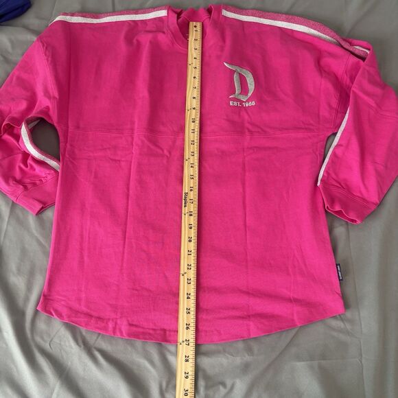Disney Hot Pink Silver Glitter Spirit Jersey Disney Parks Adult Sz S NWT!! - Picture 8 of 9